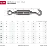Талреп ЗУБР "ПРОФЕССИОНАЛ"  DIN 1480, крюк-кольцо, оцинкованный, кованая натяжная муфта, М12, 4 шт 4-304355-12 купить в Магнитогорске
