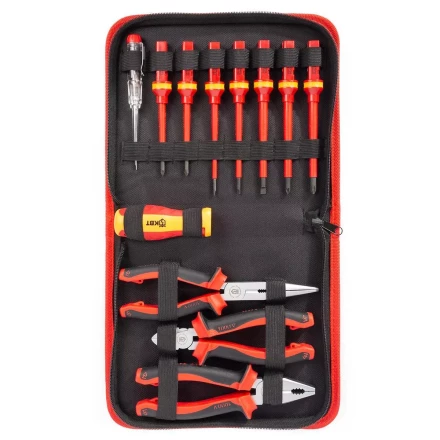 Набор диэлектрического инструмента электрика КВТ НИИ-22, 12 предметов (88962) купить в Магнитогорске