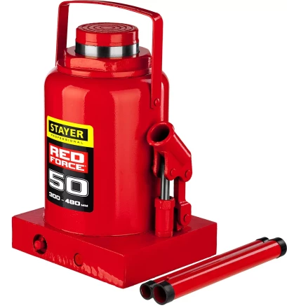 Домкрат гидравлический бутылочный &quot;RED FORCE&quot;, 50т, 300-480 мм, STAYER 43160-50 43160-50_z01 купить в Магнитогорске