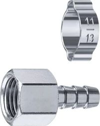 ЗУБР штуцер елочка, 8 мм - 1/4F, переходник с обжимным хомутом, Профессионал (64923-1/4-08)