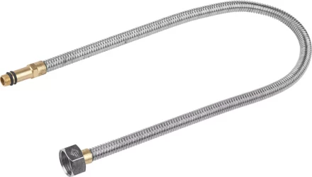 Подводка ЗУБР &quot;ЭКСПЕРТ&quot; сильфонная из нержавеющей стали, для смесителя, удлиненная, г/ш (гайка-штуцер), 1/2&quot;, 0,6м 51013-060 купить в Магнитогорске