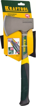 Топорик KRAFTOOL туристический цельнокованый с трехкомпонентной рукояткой, в чехле, 0,6 кг 20645-06 купить в Магнитогорске