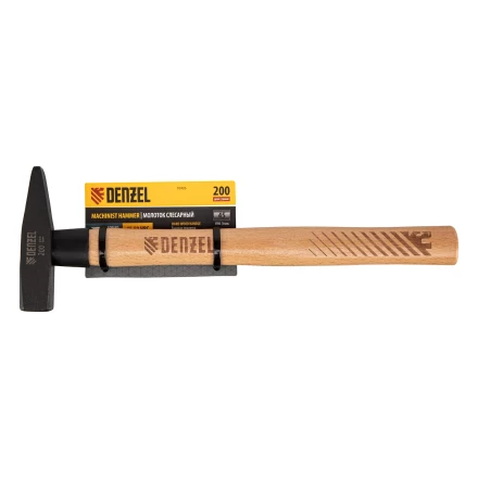 Молоток слесарный, 200 г Denzel, кованый квадратный боек, буковая рукоятка, 10426 купить в Магнитогорске