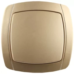 Выключатель СВЕТОЗАР &quot;АКЦЕНТ&quot; одноклавишный в сборе, цвет золотой металлик, 10А/~250В SV-54230-GM