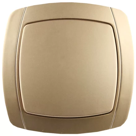 Выключатель СВЕТОЗАР &quot;АКЦЕНТ&quot; одноклавишный в сборе, цвет золотой металлик, 10А/~250В SV-54230-GM купить в Магнитогорске