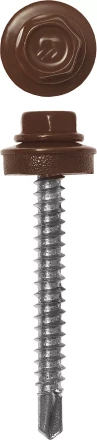 Саморезы ЗУБР &quot;ПРОФЕССИОНАЛ&quot; окраш., RAL 8017 шокол.-коричн., для крепл. кров. матер. к дерев. обреш., 4.8x35мм, 380шт 4-300315-48-035-8017 купить в Магнитогорске
