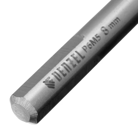 Сверло спиральное по металлу Denzel, 8 х 165 мм, Р6М5, Golden Tip, удлиненное, 718260 купить в Магнитогорске