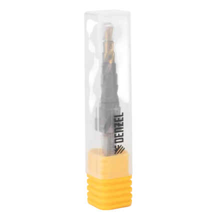 Сверло ступенчатое Denzel 723612,  4-5-6-7-8-9-10-11-12 мм, Р6М5К5, 6-гр. хвостовик купить в Магнитогорске