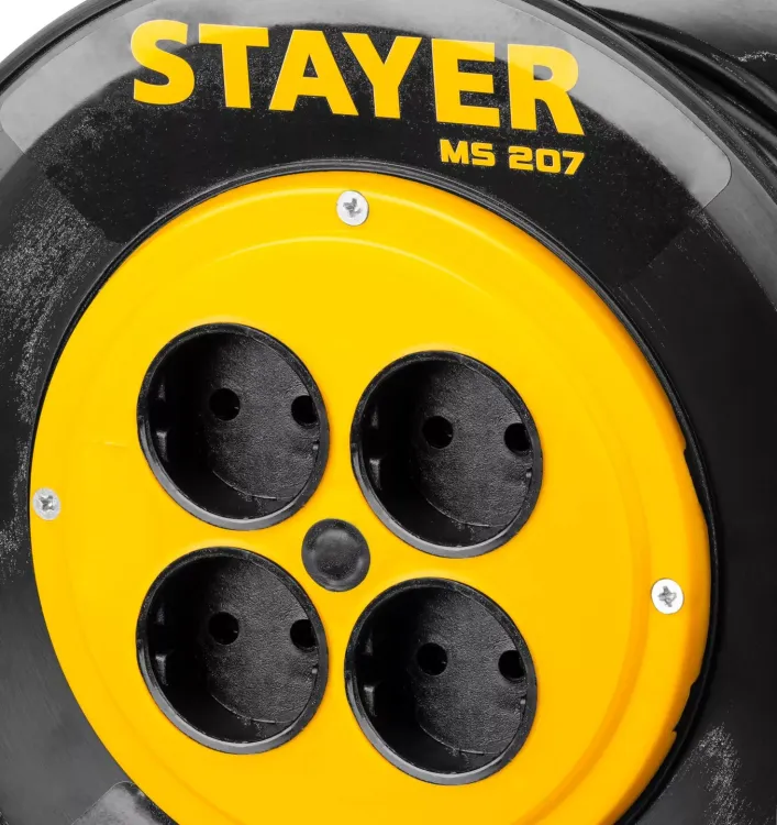Удлинитель на катушке "MS 207", 40 м, 2200 Вт, 4 гнезда, ПВС 2x0,75 мм2, STAYER 55073-40 купить в Магнитогорске