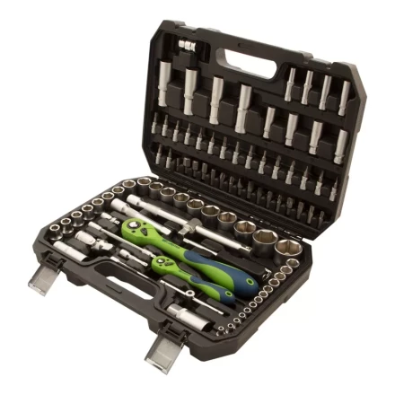 Набор инструментов 94 предмета, CrV, 1/2&quot;, 1/4&quot; Сибртех 13509 купить в Магнитогорске