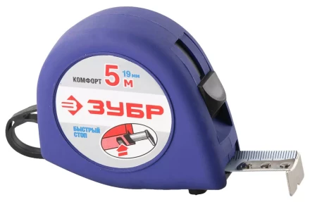 Рулетка ЗУБР &quot;СТАНДАРТ&quot;, корпус с резиновым напылением, 5м/19мм 34016-5 купить в Магнитогорске