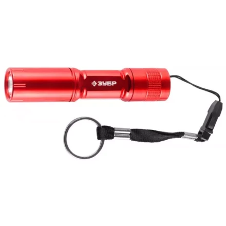 Фонарь ЗУБР &quot;МАСТЕР&quot; ручной, алюминиевый корпус, 1 сверхъяркий светодиод, 1АА, красный 56220-R купить в Магнитогорске