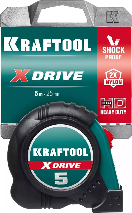 Рулетка KRAFTOOL с нейлоновым покрытием, обрезин корпус, 5/25мм 34122-05-25_z02 купить в Магнитогорске