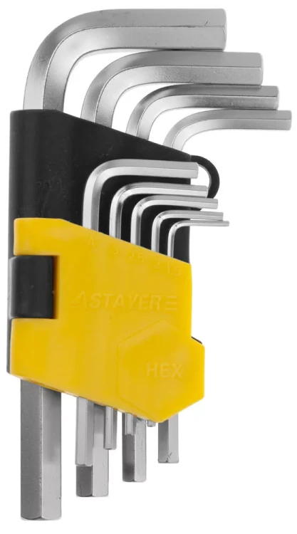 Набор STAYER Ключи "MASTER" имбусовые короткие, Cr-V, сатинированное покрытие, пластик. держатель, HEX 1,5-10мм, 9 пред 2740-H9 купить в Магнитогорске
