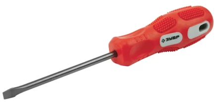 Отвертка ЗУБР &quot;ПРОФИ&quot; хромованадиевая сталь, двухкомпонентная рукоятка, магнит наконечник, SL5,0x100мм 25231-5.0-100_z01 купить в Магнитогорске