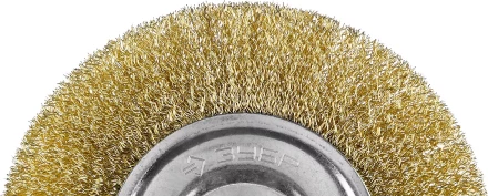 ЗУБР &quot;ПРОФЕССИОНАЛ&quot;. Щетка дисковая для УШМ, витая стальная латунированная проволока 0,3мм, 150х22мм 35187-150_z01 купить в Магнитогорске