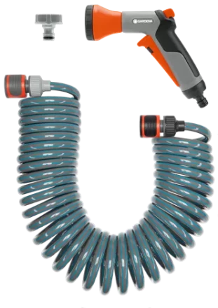 Шланг спиральный 10 м для террас с фитингами и наконечником  &quot;Домашнее садоводство&quot; GARDENA купить в Магнитогорске