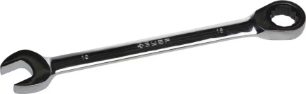 Ключ ЗУБР &quot;ПРОФИ&quot; гаечный комбинированный трещоточный, Cr-V сталь, хромированный, 19мм 27074-19 купить в Магнитогорске