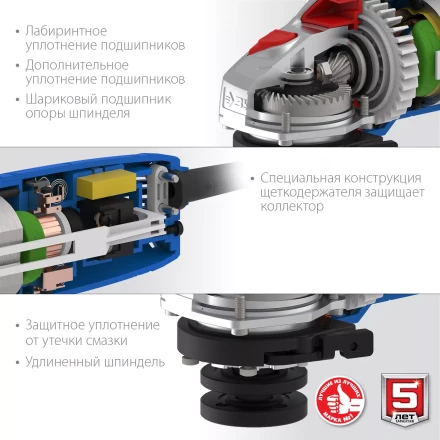 Машина углошлифовальная компактная УШМ-П125-750 серия ПРОФЕССИОНАЛ купить в Магнитогорске