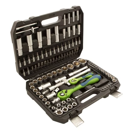 Набор инструментов 108 предметов, CrV, 1/2&quot;, 1/4&quot; Сибртех 13511 купить в Магнитогорске