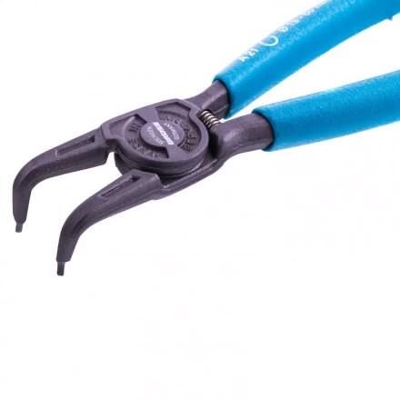 Съемник 165 мм для внешних стопорных колец (19-60 мм) изогнутые губки Gross 18341 купить в Магнитогорске