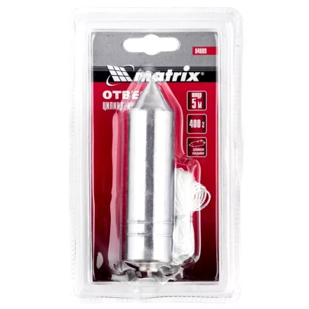 Отвес цилиндрический 400 г шнур 5 м Matrix 84889 купить в Магнитогорске