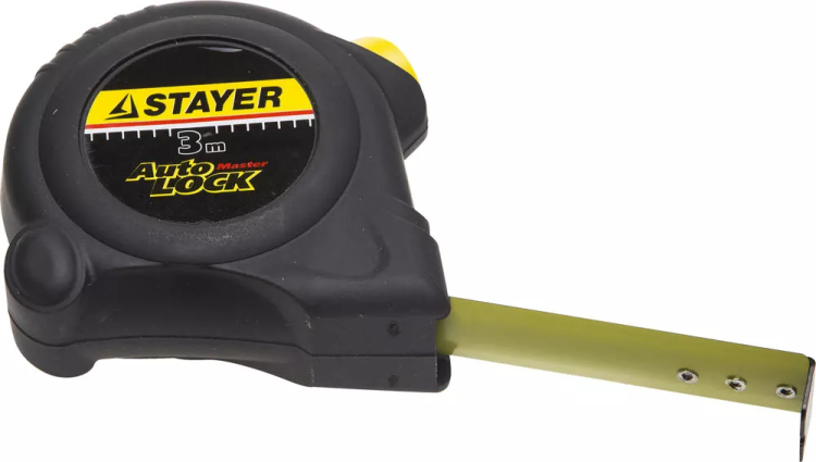 Рулетка STAYER "MASTER" "AUTOLOCK", корпус с резиновым напылением, автостоп, 3мх16мм 2-34126-03-16_z01 купить в Магнитогорске