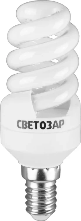 Энергосберегающая лампа СВЕТОЗАР "КОМПАКТ" спираль,цоколь E14(миньон),Т2,теплый белый свет(2700 К), 10000час, 9Вт(45) 44351-09_z01 купить в Магнитогорске