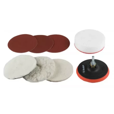 Набор ЗУБР &quot;ЭКСПЕРТ&quot; насадки полировальные для дрели/УШМ, 125мм, 7шт 3591-125-H7 купить в Магнитогорске