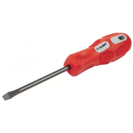 Отвертка ЗУБР &quot;ПРОФИ&quot; хромованадиевая сталь, двухкомпонентная рукоятка, магнит наконечник, SL6,0x100мм 25231-6.0-100_z01 купить в Магнитогорске