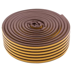 Уплотнитель резиновый, 24 м, профиль "D", коричневый Сибртех 88904