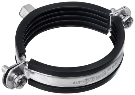 ЗУБР 2 1/2, М8/М10, цинк, 10 шт, трубный хомут с гайкой (37880-75-80) купить в Магнитогорске