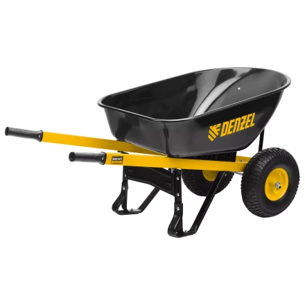 Тачка строительная усиленная объем 140 л 250 кг двухколесная колесо 15х6.00-6 Denzel 69000 купить в Магнитогорске