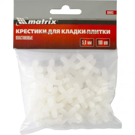 Крестики 5 мм для кладки плитки 100 штук MATRIX артикул 88093 купить в Магнитогорске