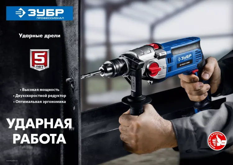 Дрель ударная двухскоростная + кейс ДУ-П850-2 ЭРМК серия ПРОФЕССИОНАЛ купить в Магнитогорске