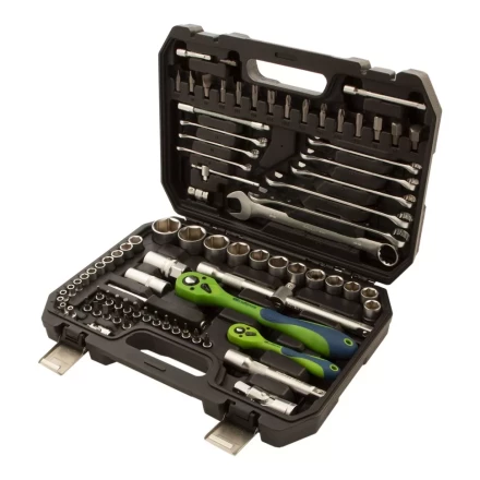 Набор инструментов 82 предмета, CrV, 1/2&quot;, 1/4&quot; Сибртех 13514 купить в Магнитогорске