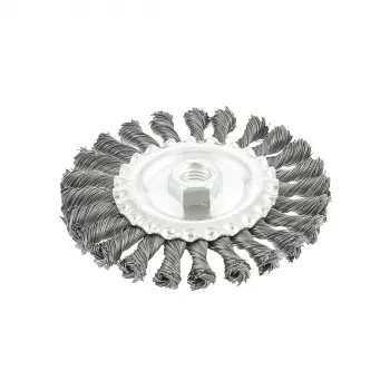 Щетка для УШМ 125 мм, М14, плоская, крученая  проволока 0,5 мм  MATRIX 74640 купить в Магнитогорске