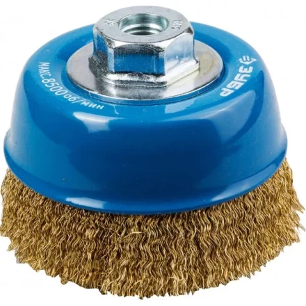 ЗУБР &quot;ПРОФЕССИОНАЛ&quot;. Щетка чашечная для УШМ, витая латунированная стальная проволока 0,3мм, 100ммхМ14 3526-100_z02 купить в Магнитогорске