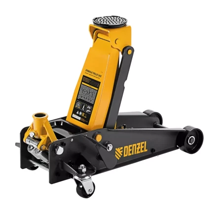Домкрат гидравлический подкатной 3 т, с фиксатором, быстрый подъем, 135-480 мм, профессиональный Denzel 51138 купить в Магнитогорске