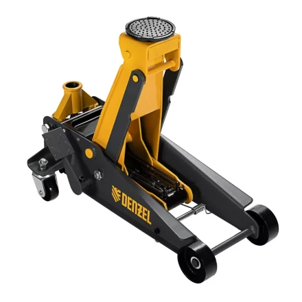 Домкрат гидравлический подкатной 3 т, с фиксатором, быстрый подъем, 135-480 мм, профессиональный Denzel 51138 купить в Магнитогорске