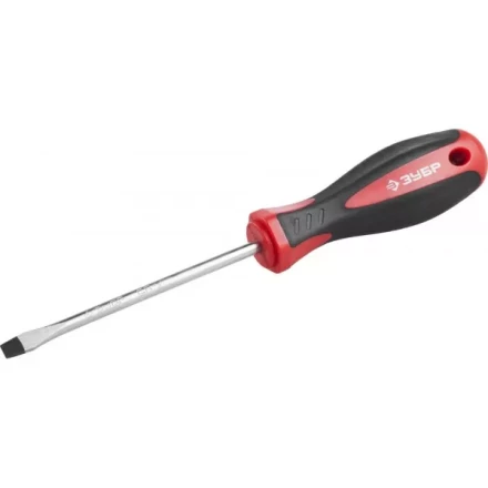 Отвертка ЗУБР &quot;МАСТЕР&quot;, Cr-v, эргономичная двухкомпонентная рукоятка, SL5,5x100мм 25061-5.5-100_z03 купить в Магнитогорске