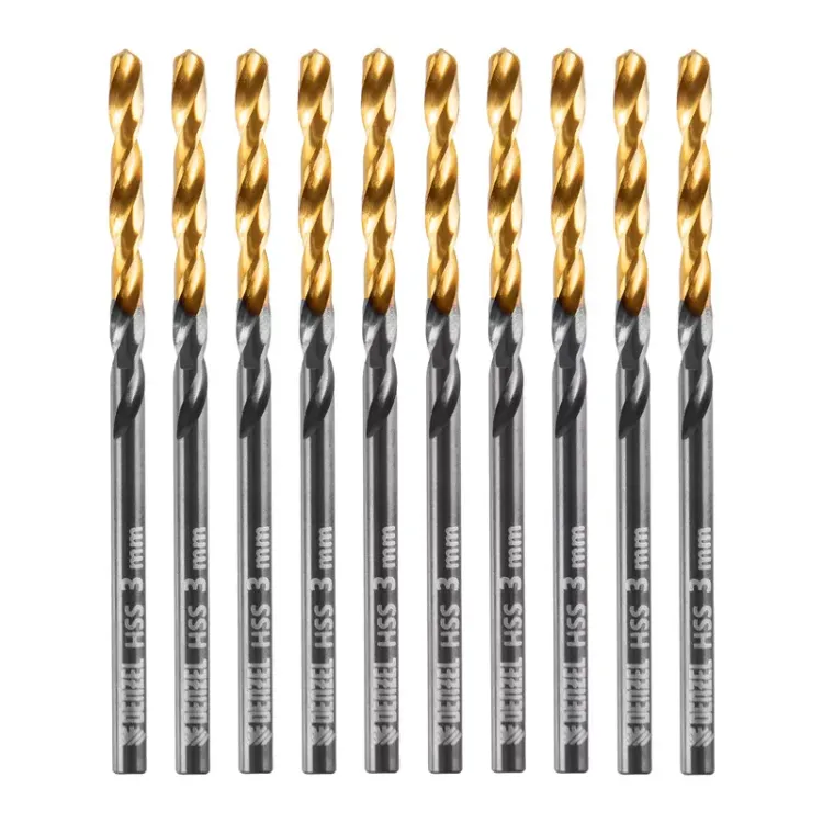 Сверло по металлу, 3 мм, HSS-Tin, Golden Tip, 10 шт. Denzel 717205 купить в Магнитогорске
