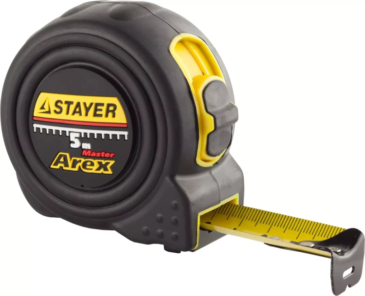 Рулетка STAYER "PROFI" "AREX", двухкомпонентный противоударный корпус, упрочненное полотно, 5м/25мм 3410-05-25_z01 купить в Магнитогорске
