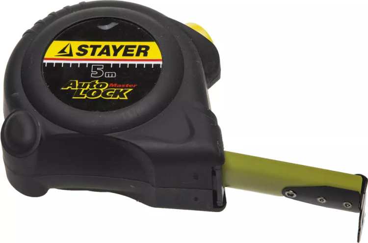 Рулетка STAYER "MASTER" "AUTOLOCK", корпус с резиновым напылением, автостоп, 5мх25мм 2-34126-05-25_z01 купить в Магнитогорске