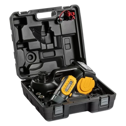 Домкрат электрогидравлический «3 в 1» (1,5 т), 12В, с гайковертом электрическим, в наборе  Denzel 51190 купить в Магнитогорске