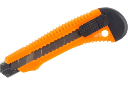 Нож с выдвижным лезвием 18 мм, пластиковый корпус, металлическая направляющая, Вихрь 73/10/10/2 купить в Магнитогорске