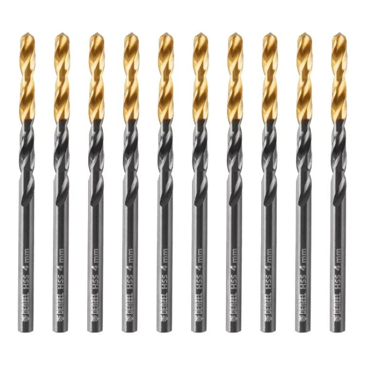 Сверло по металлу, 4 мм, HSS-Tin, Golden Tip, 10 шт. Denzel 717209 купить в Магнитогорске