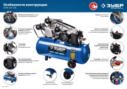 Компрессор электрический масляный КПМ-530-100 серия ПРОФЕССИОНАЛ купить в Магнитогорске