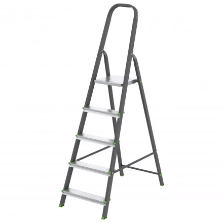 Стремянка 5 ступеней стальной Профиль алюминиевые ступени Россия Сибртех 97955 купить в Магнитогорске