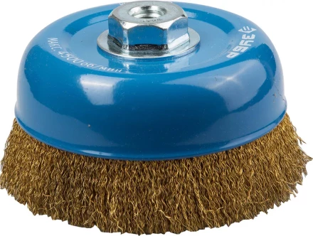 ЗУБР &quot;ПРОФЕССИОНАЛ&quot;. Щетка чашечная для УШМ, витая латунированная стальная проволока 0,3мм, 150ммхМ14 3526-150_z02 купить в Магнитогорске